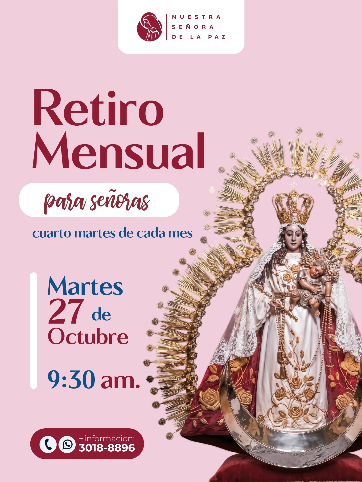 Afiche de Retiro mensual para señoras