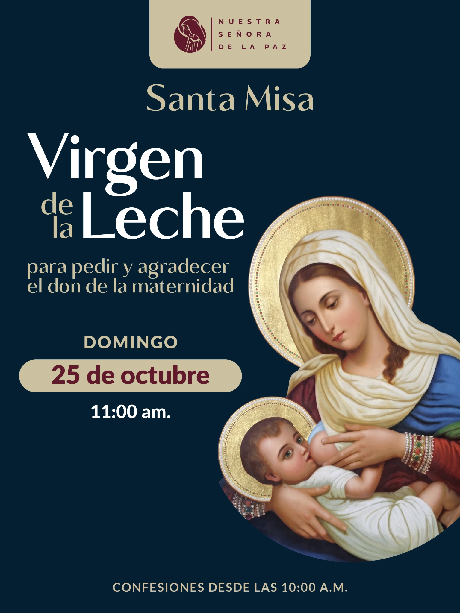 Afiche de Santa Misa · Virgen de la Leche